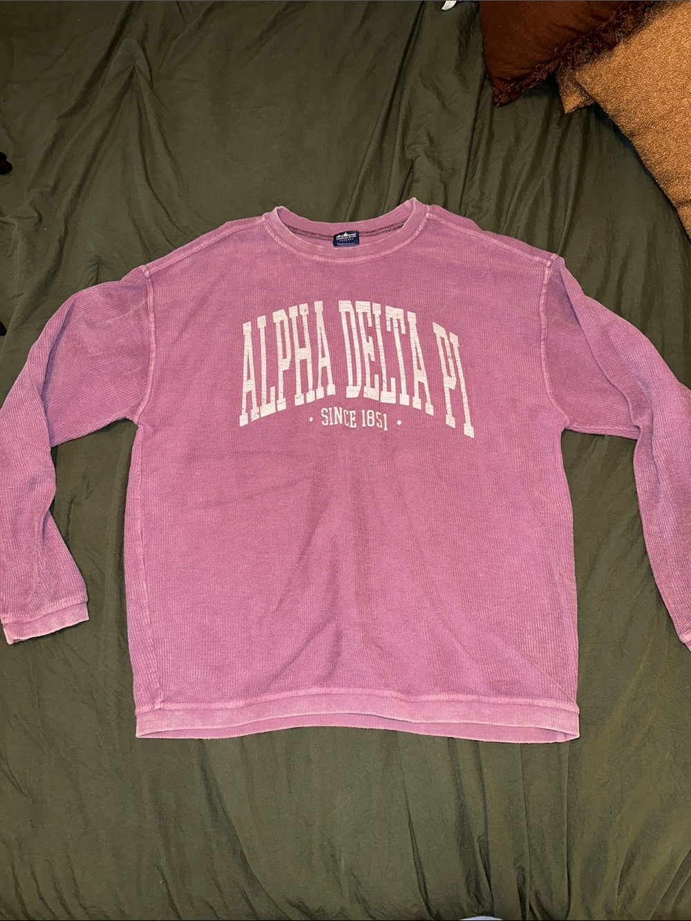 Alpha Delta Pi Berry Corduroy Crewneck Sweatshirt
